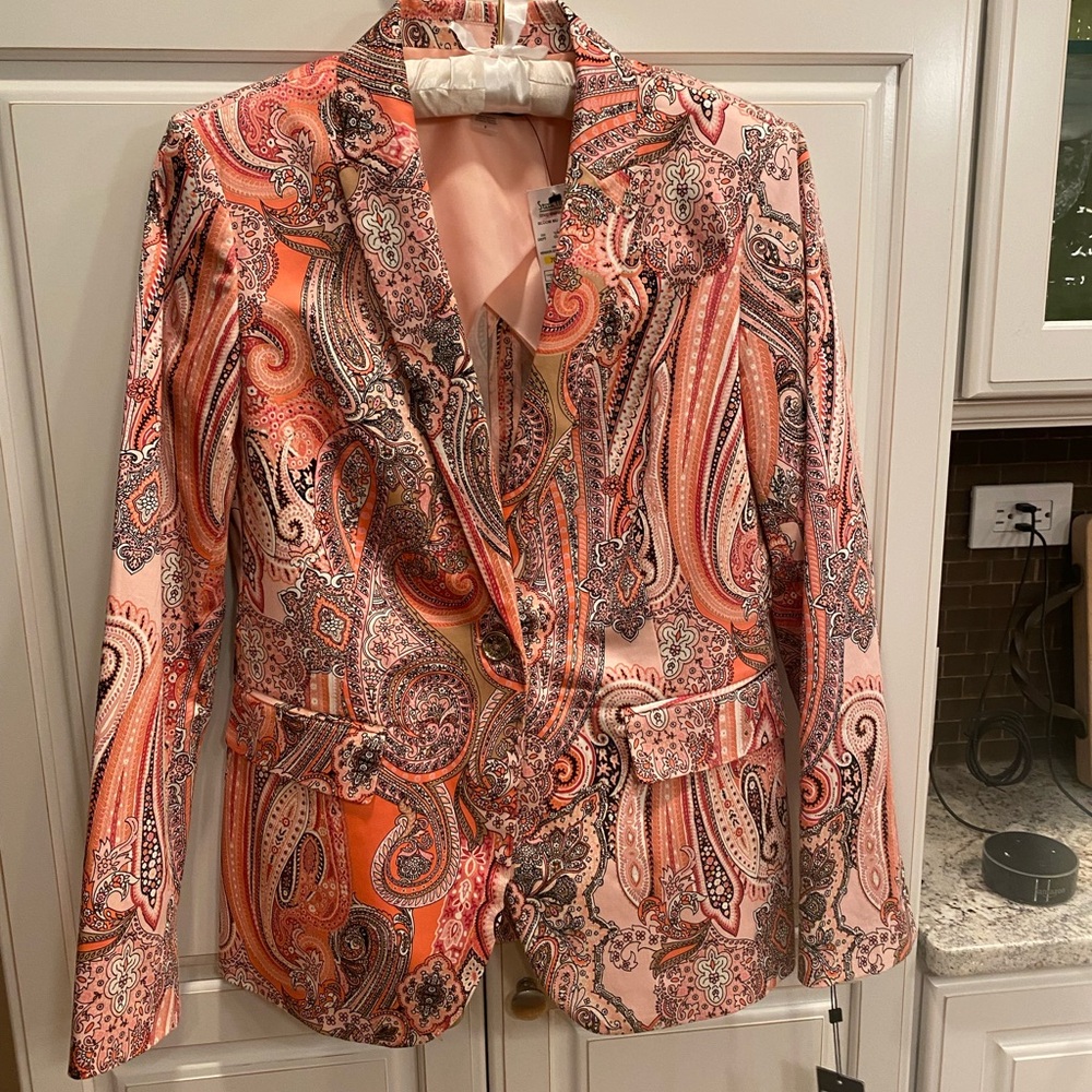 Tommy Hilfiger Paisley Blazer in Pink and Orange